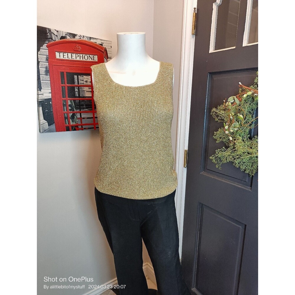 Suzelle Gold Mesh Tank Top Small